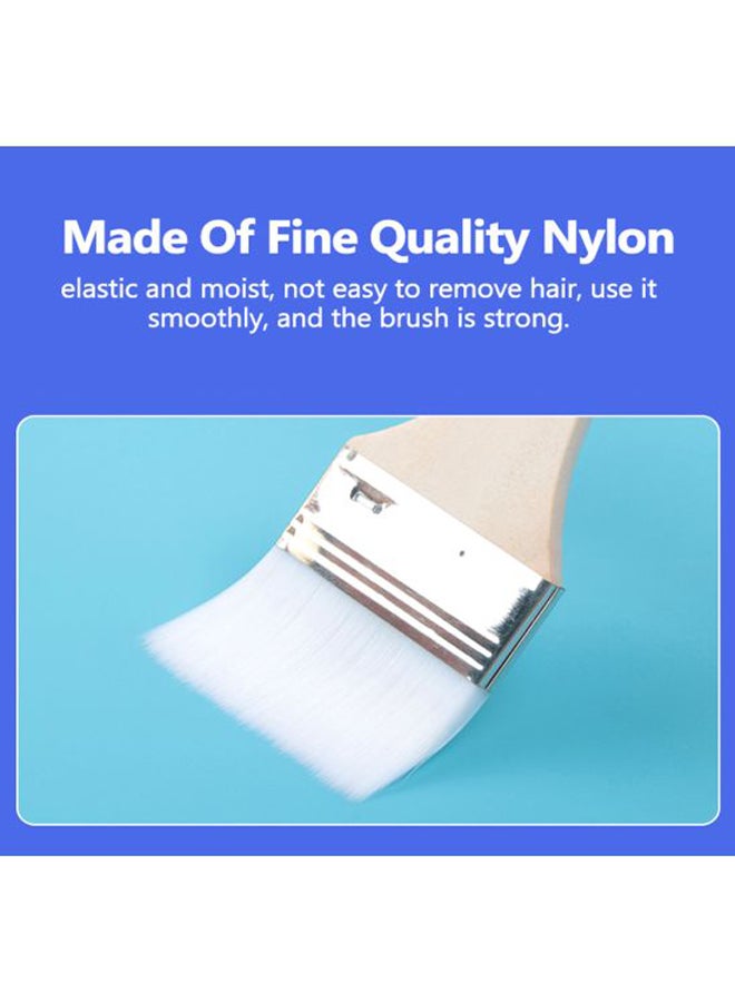 Loquat 12-Piece Flat Hair Painting Brush Set White/Beige/Silver 12x2.8, 13x2.9, 14x2.9, 15x2.9, 15x3, 15x3.1, 16x3.1, 16x3.2, 16x3.3, 16.5x3.3, 17.5x3.5centimeter - Image 4