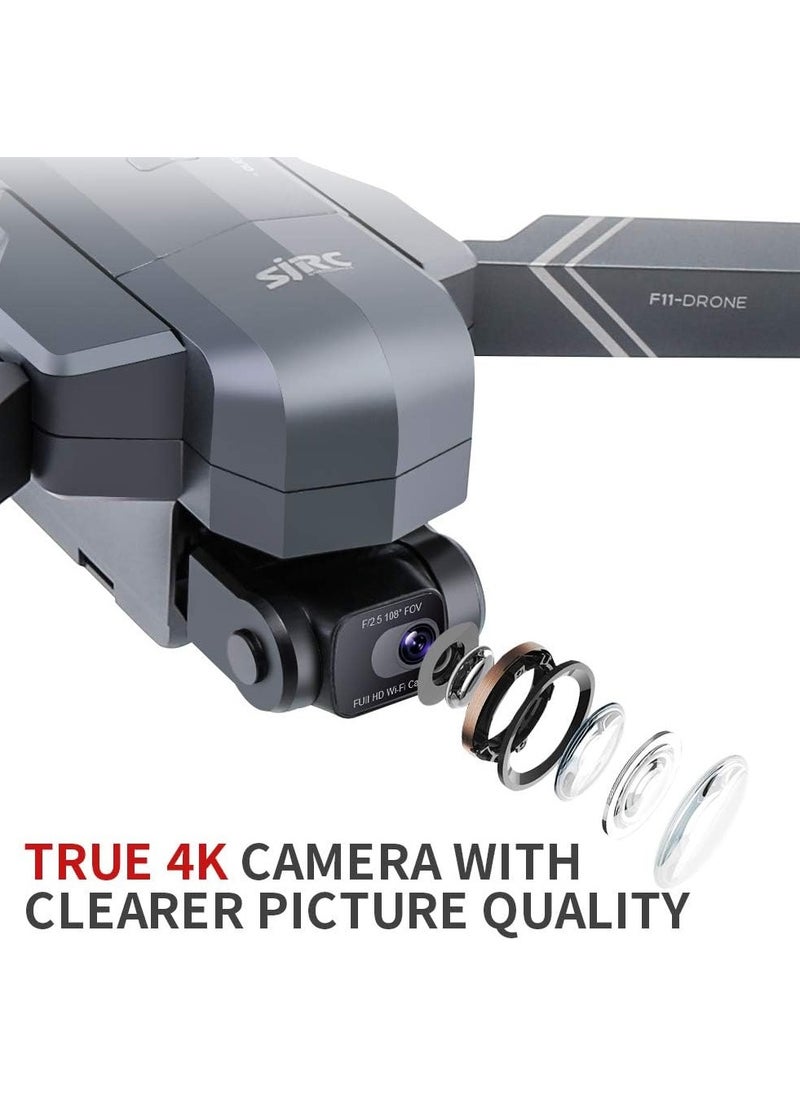 SJRC - SJRC F11 PRO 4K Dron with EIS HD Camera 2 Axis Gimbal Control Distance 1.5km 5G WiFi FPV Brushless Dron Motor Professional RC Quadcopter 2 Battery - Image 1