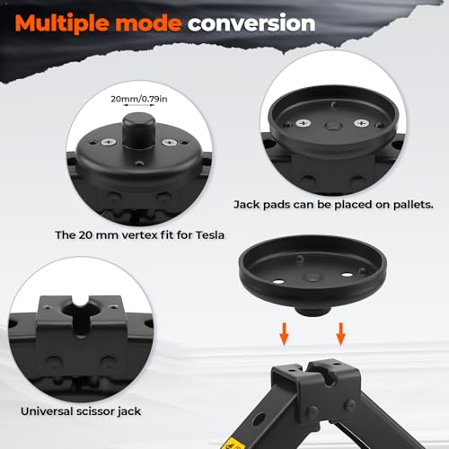 URMECCH 3-Ton Scissor Jack Kit for BMW & MINI with Rubber Jack Pads, Car Spare Tire Repair Tool Kit for BMW with Scissor Jack, Tire Changing Tools for BMW with Telescoping Lug Wrench (17/19/21/23mm) - Image 3
