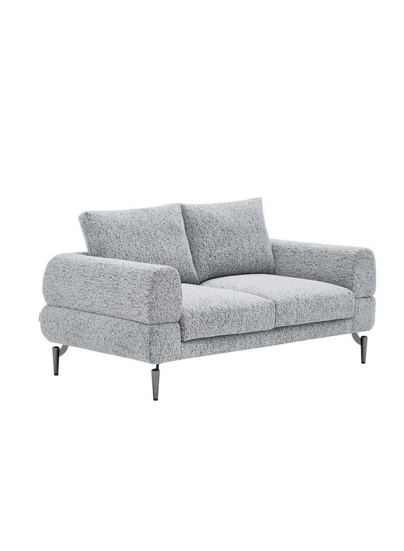 DANUBE HOME Pletora 2 Seater Fabric Sofa 2 Seater Sofa | Modern Design Two Seat Sofas | Comfortable Living Room Furniture L157xW90xH86cm - Light Grey  - Image 2