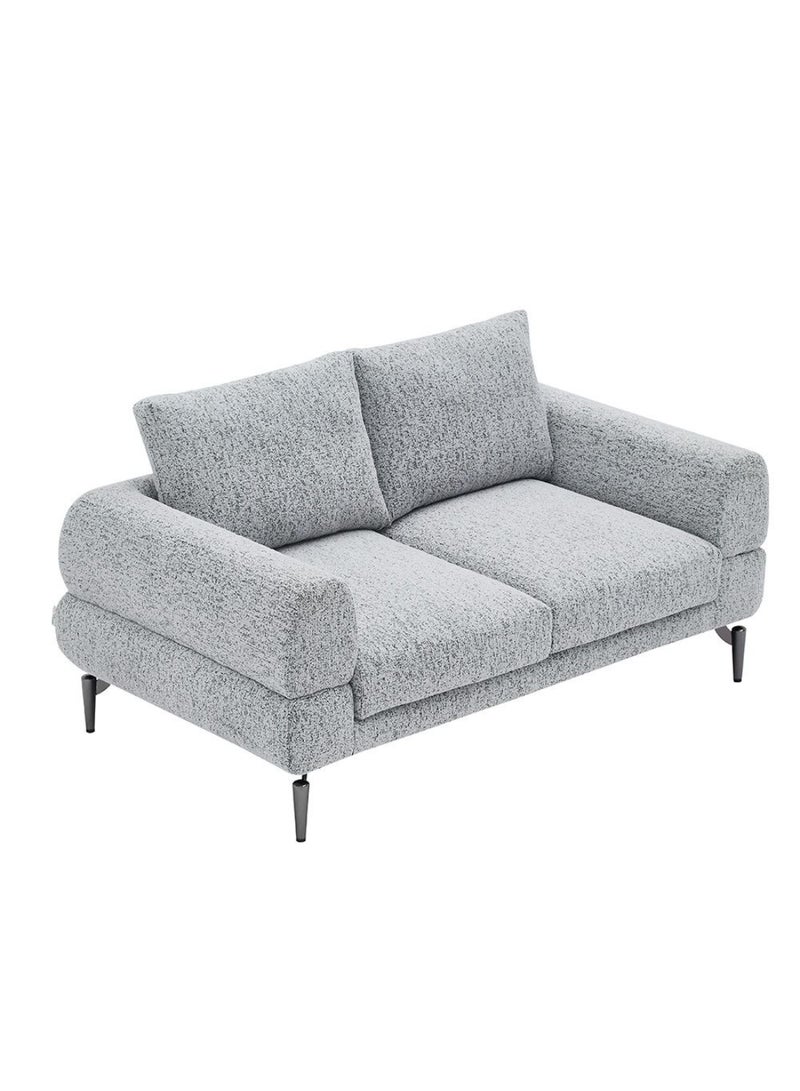 DANUBE HOME Pletora 2 Seater Fabric Sofa 2 Seater Sofa | Modern Design Two Seat Sofas | Comfortable Living Room Furniture L157xW90xH86cm - Light Grey  - Image 4