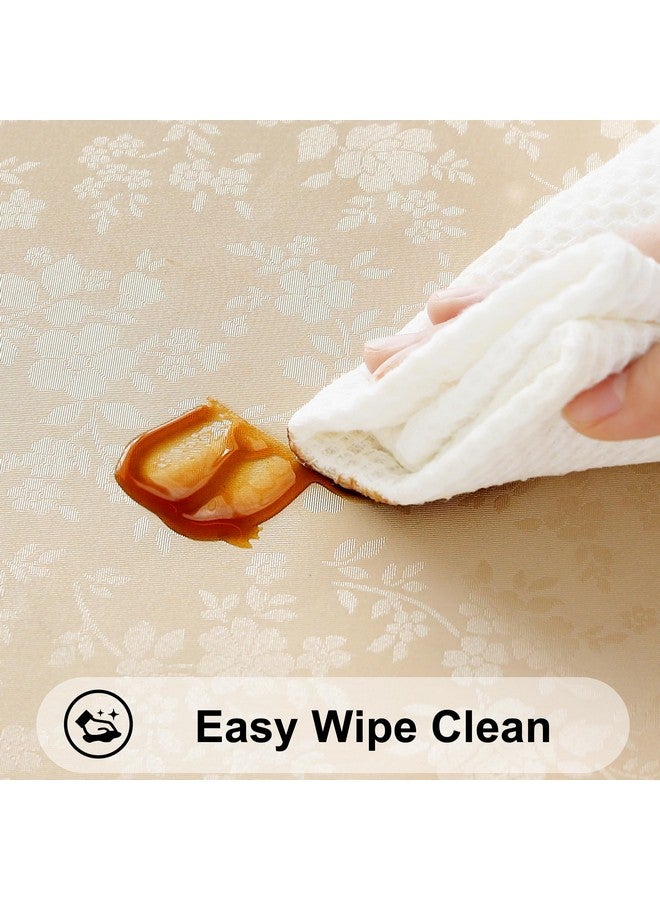 Smiry Rectangle Table Cloth, Waterproof Heavy Duty Vinyl Tablecloths, Wipeable Washable Table Cover for Kitchen and Dining Room (Beige, 60" X 120") - Image 3