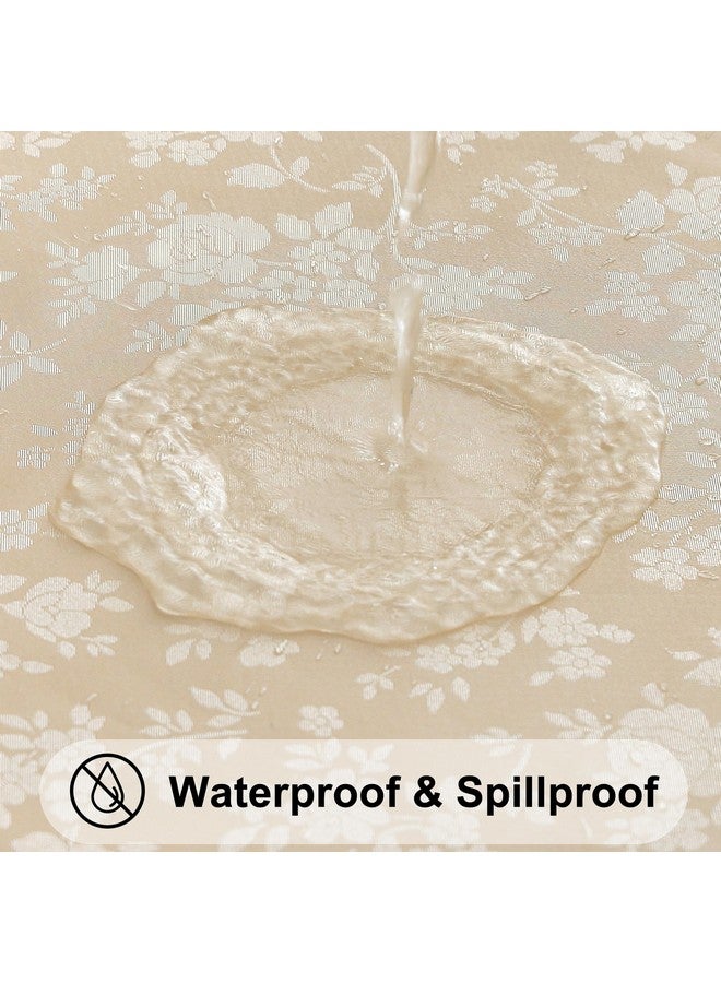 Smiry Rectangle Table Cloth, Waterproof Heavy Duty Vinyl Tablecloths, Wipeable Washable Table Cover for Kitchen and Dining Room (Beige, 60" X 120") - Image 2