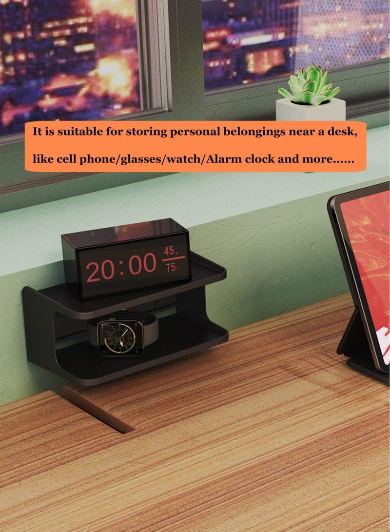 Bedside Shelf Accessories Organizer ,Maximize Your Space for Bedroom Bedside Wall Organizer Universal Bedside Shelf Wall Mount for Glasses/Remote/Earphone/Cell Phone(Black) - Image 4