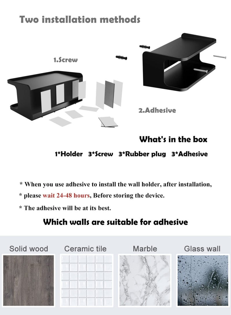 Bedside Shelf Accessories Organizer ,Maximize Your Space for Bedroom Bedside Wall Organizer Universal Bedside Shelf Wall Mount for Glasses/Remote/Earphone/Cell Phone(Black) - Image 3