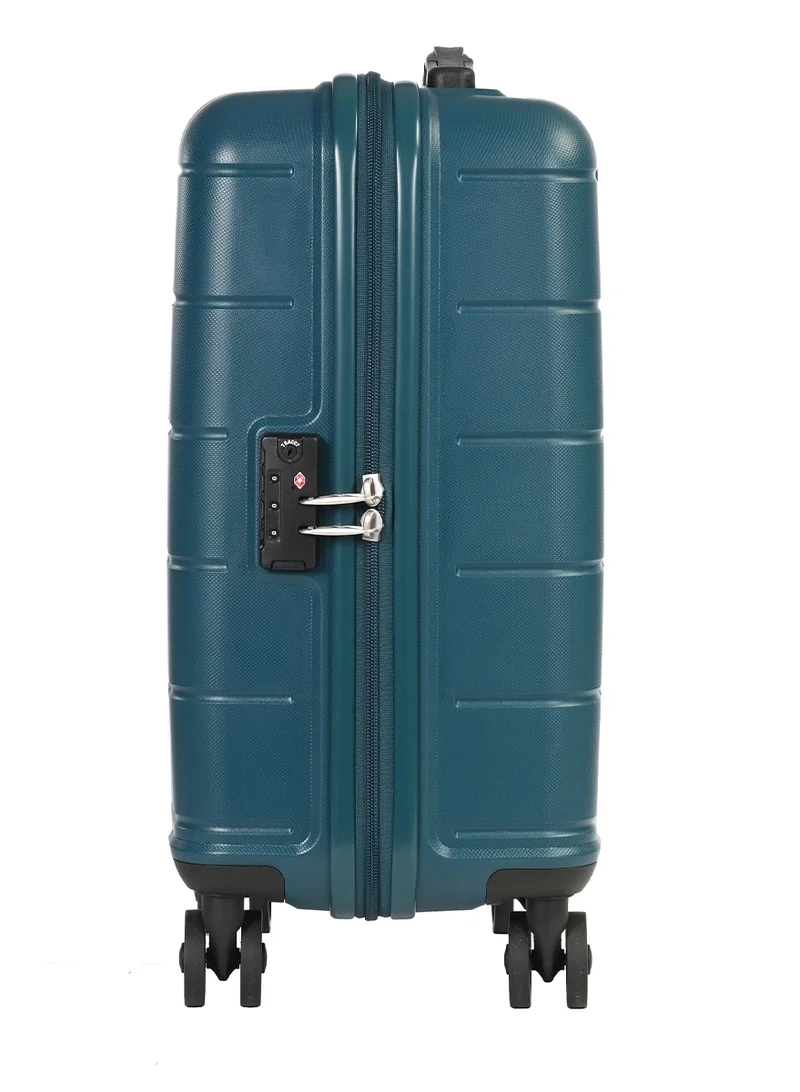 امريكان توريستر Hundo Suitcase V2, Cabin Size 55 cm / 20 inch, 4 Spinner Wheels, Hard Top, PP, Deep Teal|Spacious Interior|TSA Combination Lock - 3 Years International Warranty