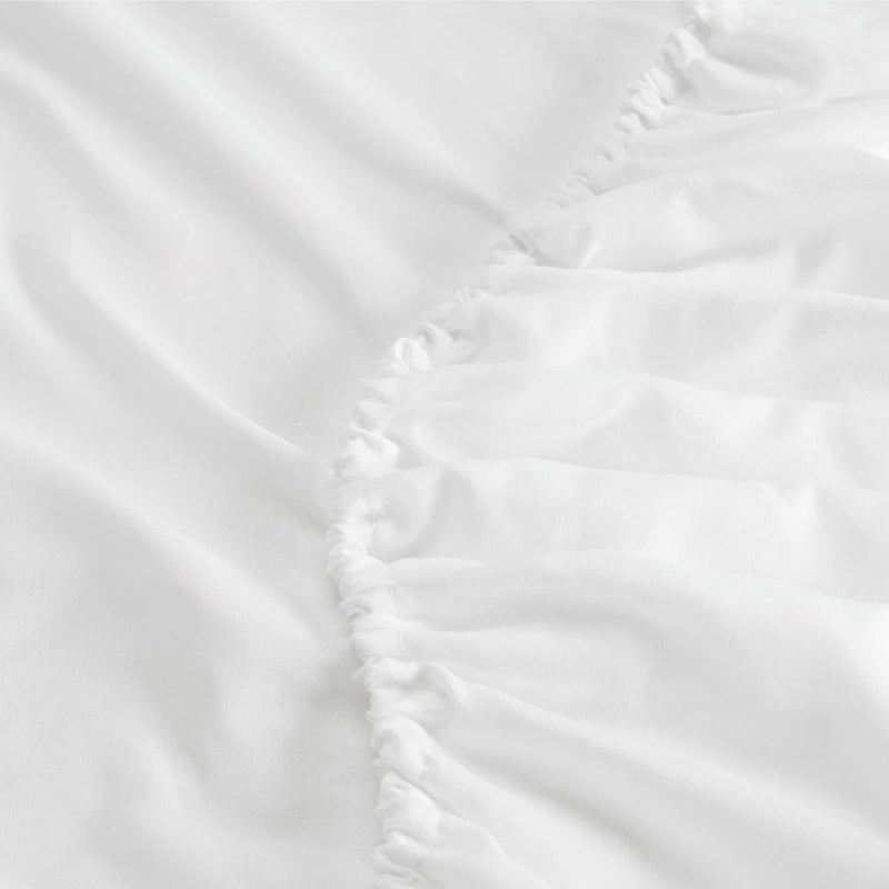 Serta Simply Clean Super Soft Hypoallergenic Stain Resistant Deep Pocket 3 Pieces Solid Bed Sheet Set, Twin, White - Image 4