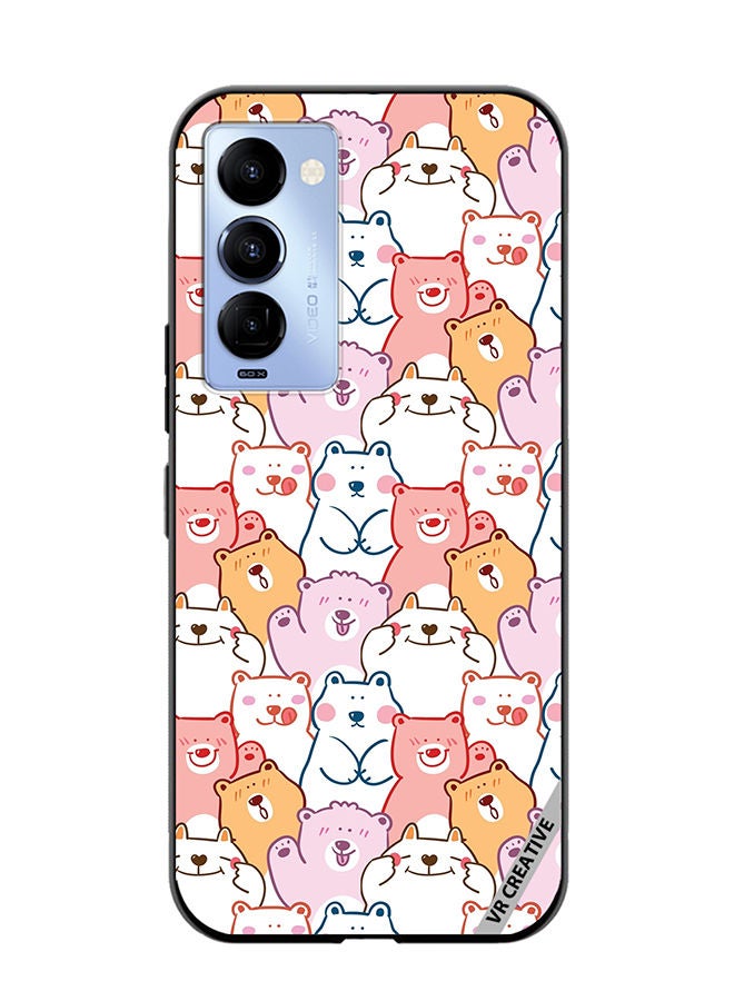 VR CREATIVE Protective Case Cover For Tecno Camon 18/18 P Cute Cartoon Bear Design Multicolour - Image 1
