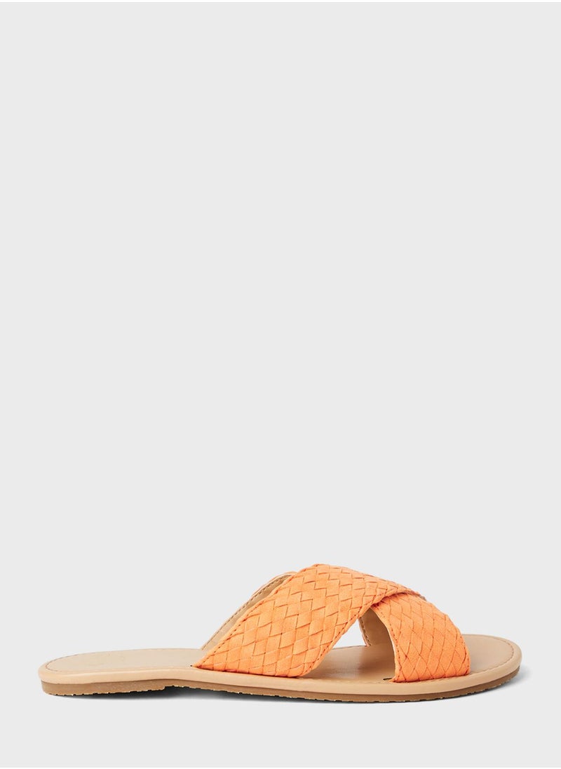 ديون لندن - صندل بسيور متقاطعة مضفرة - Image 1