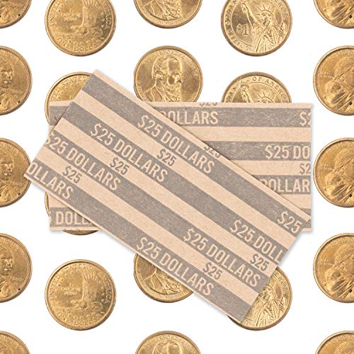 CAROUSELCHECKS Sacagawea Dollar Coin Wrappers, 100 Flat Striped Coin Wrappers - Image 4