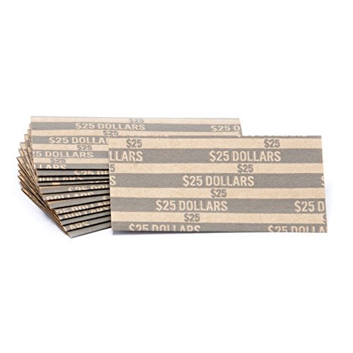 CAROUSELCHECKS Sacagawea Dollar Coin Wrappers, 100 Flat Striped Coin Wrappers - Image 1