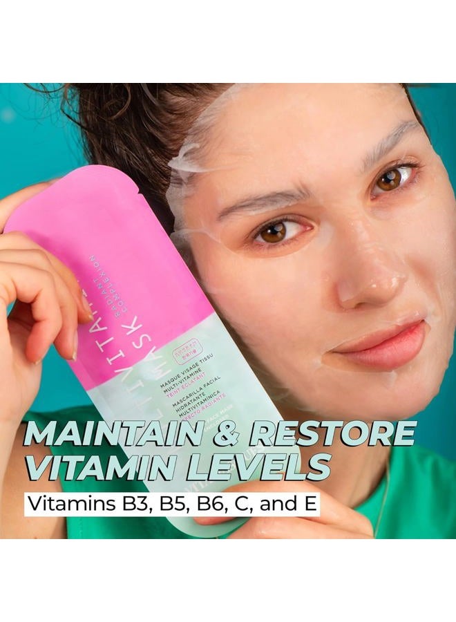 Vitamasques Multivitamin Face Mask, 8-Pack - Hydrating and Nourishing for Radiant Skin, Provides Vitamins B, C & E - Image 3