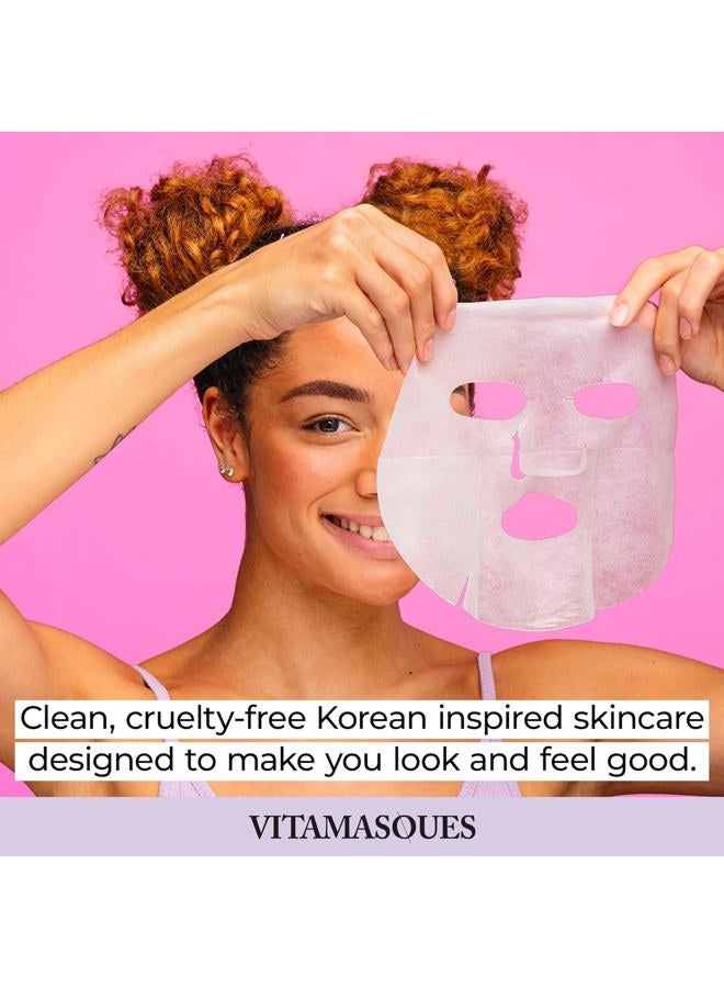 Vitamasques Multivitamin Face Mask, 8-Pack - Hydrating and Nourishing for Radiant Skin, Provides Vitamins B, C & E - Image 5