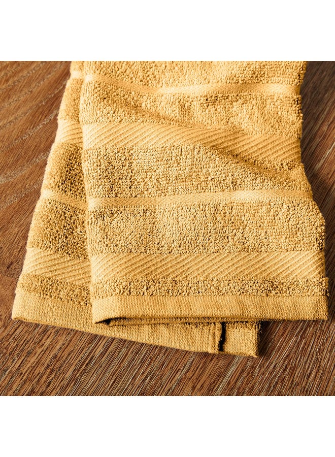 KitchenAid مجموعة من 4 من مناشف المطبخ كيتشن إيد ألباني، برتقالي سوربيه أصفر/أبيض، 16"x26" - Image 4