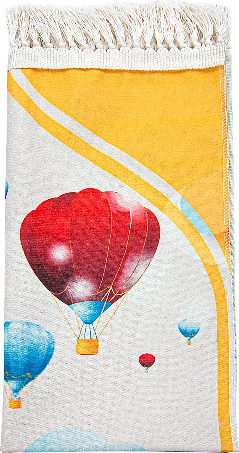 İhvan Online Digital Printed Children's Prayer Mat - With Balloon and Tractor - 44 x 78 cm