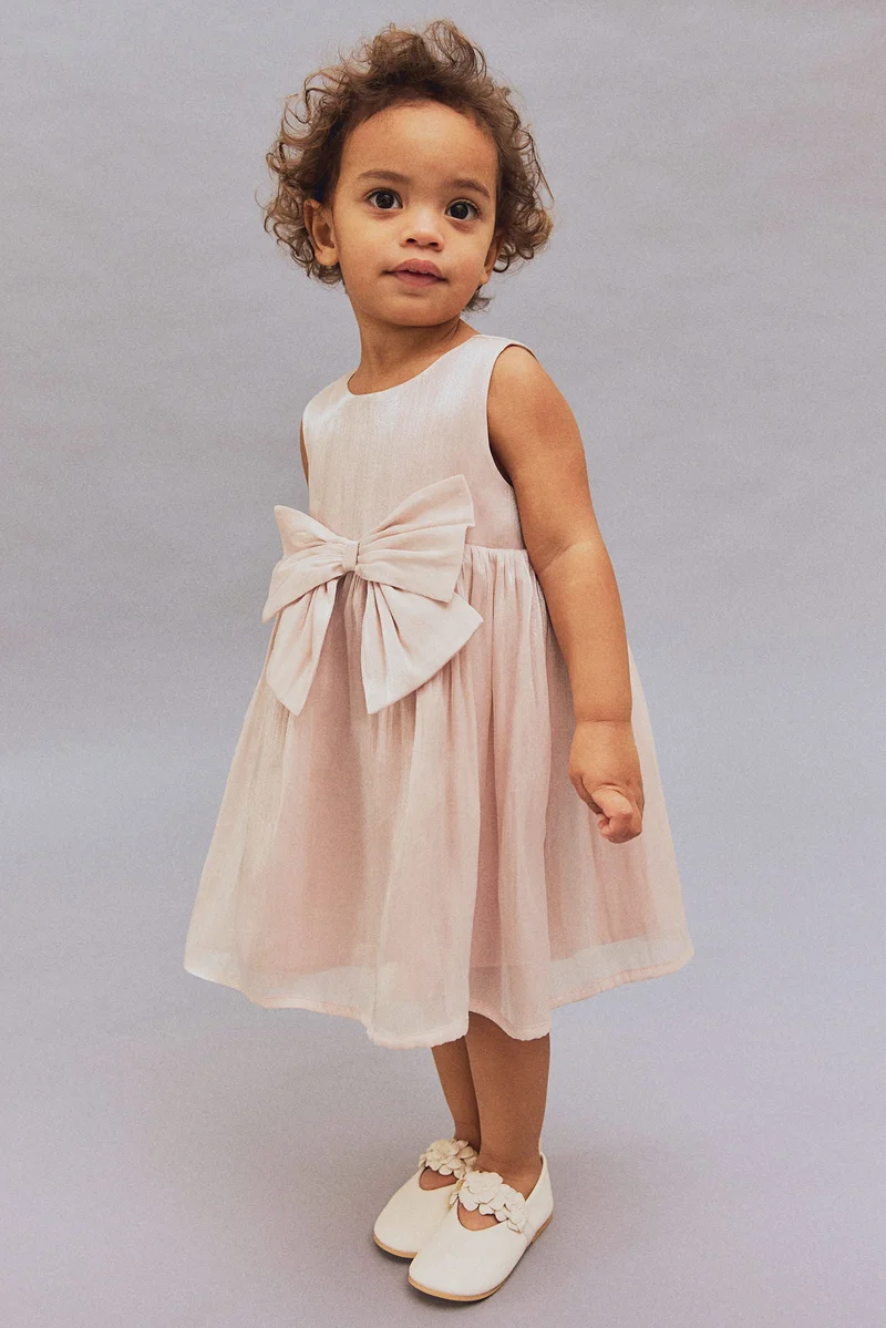 H&M Bow-detail organza dress