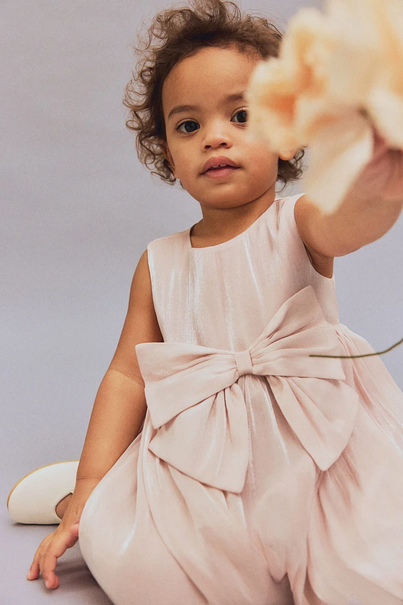 H&M Bow-detail organza dress