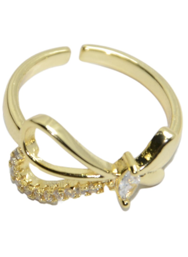 BUTTERFLY Ring Zircon Free Size For Women - Butterfly Shenoute - Golden Colour - GR-480  - Image 1