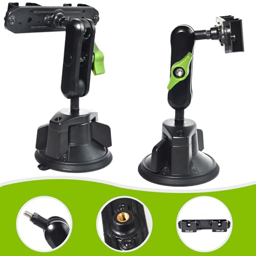 HYS Heavy Duty Radio&Remote Speaker Mic Suction Cup Mount for Radio W/Round Knob&Belt Clip - 3.54in Suction Mount, Quick Install Car Boat Windshield Window Mount for SDS100 BCD436HP XPR7550 APX6000 - Image 3