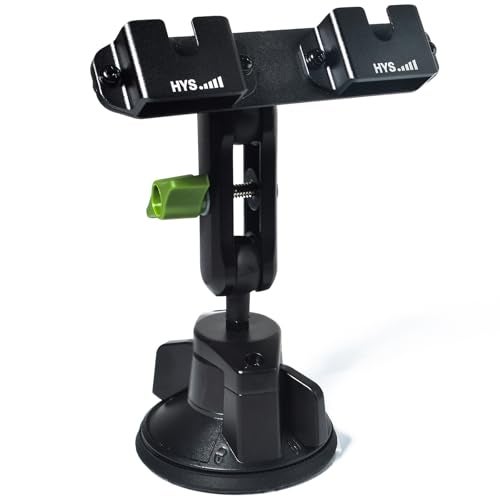 HYS Heavy Duty Radio&Remote Speaker Mic Suction Cup Mount for Radio W/Round Knob&Belt Clip - 3.54in Suction Mount, Quick Install Car Boat Windshield Window Mount for SDS100 BCD436HP XPR7550 APX6000 - Image 1