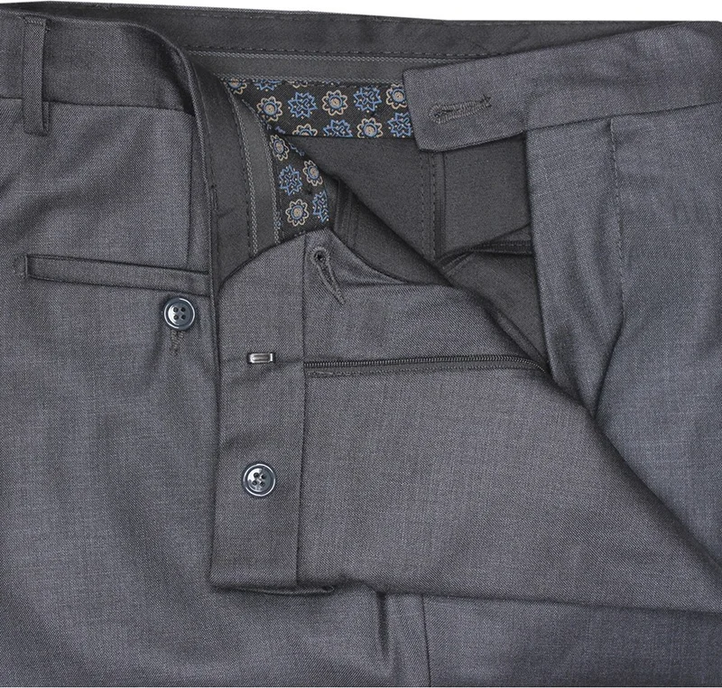 فاريتا Men's Dark Smoked Polyviscon Fabric Trousers