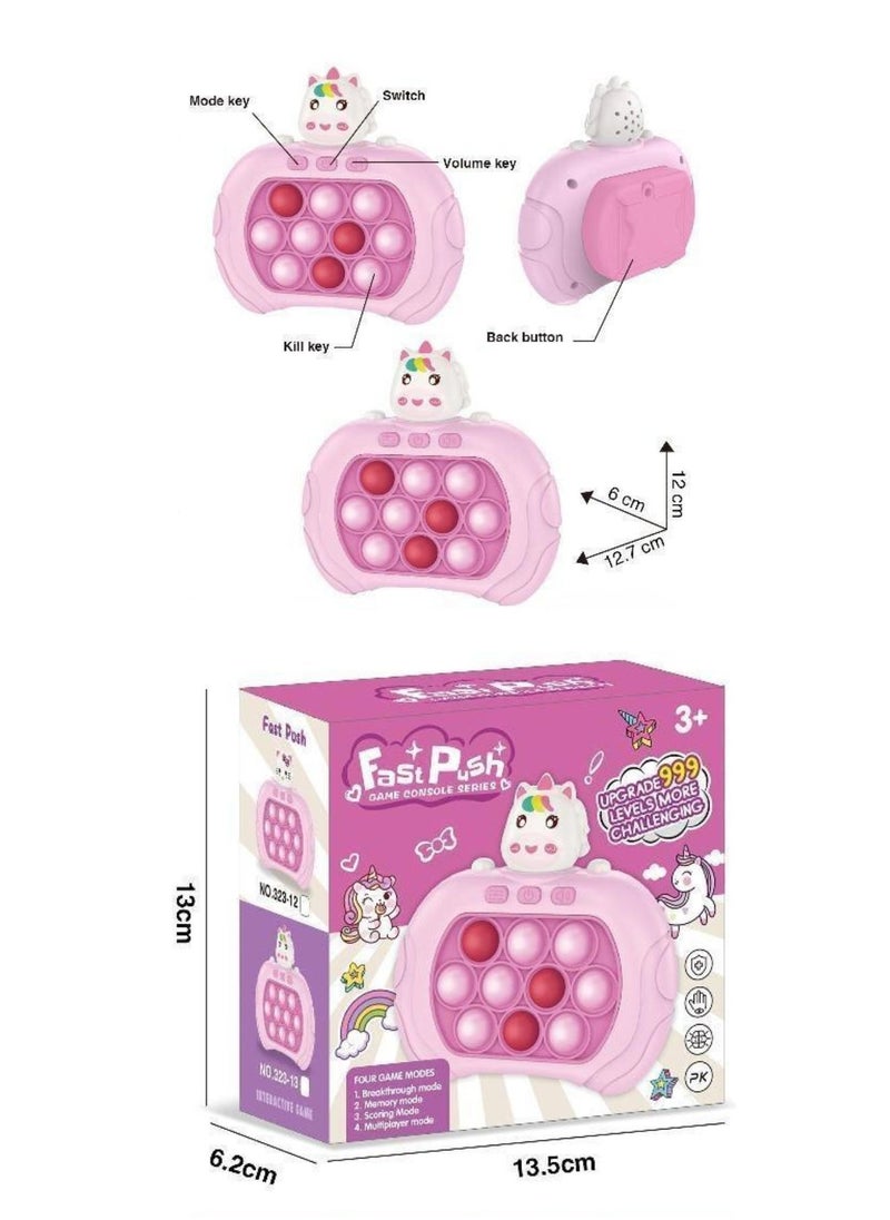 Reva Upgraded 999-Level Quick Push Electronic Pop Light Up Games Decompression Puzzle Machine Sensory Push Pop Bubble Toy-Interactive Button Toy for Kids(Unicorn 999 Levels)  - Image 5