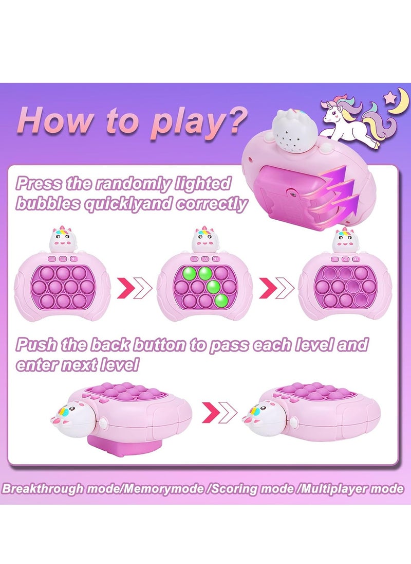 Reva Upgraded 999-Level Quick Push Electronic Pop Light Up Games Decompression Puzzle Machine Sensory Push Pop Bubble Toy-Interactive Button Toy for Kids(Unicorn 999 Levels)  - Image 3
