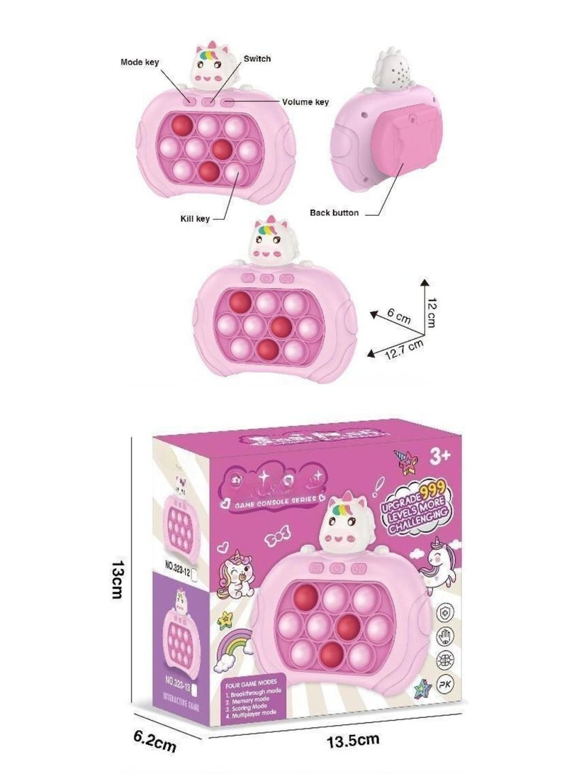 Reva Upgraded 999-Level Quick Push Electronic Pop Light Up Games Decompression Puzzle Machine Sensory Push Pop Bubble Toy-Interactive Button Toy for Kids(Unicorn 999 Levels) - Image 5