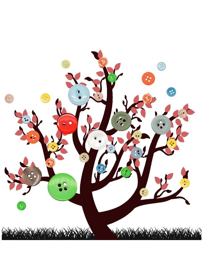 1000 قطعة من زر الراتنج بأحجام متنوعة، أزرار دائرية للحرف اليدوية للخياطة والمشاريع اليدوية، أزرار للأطفال، طلاء زر مختلط الألوان - Image 1