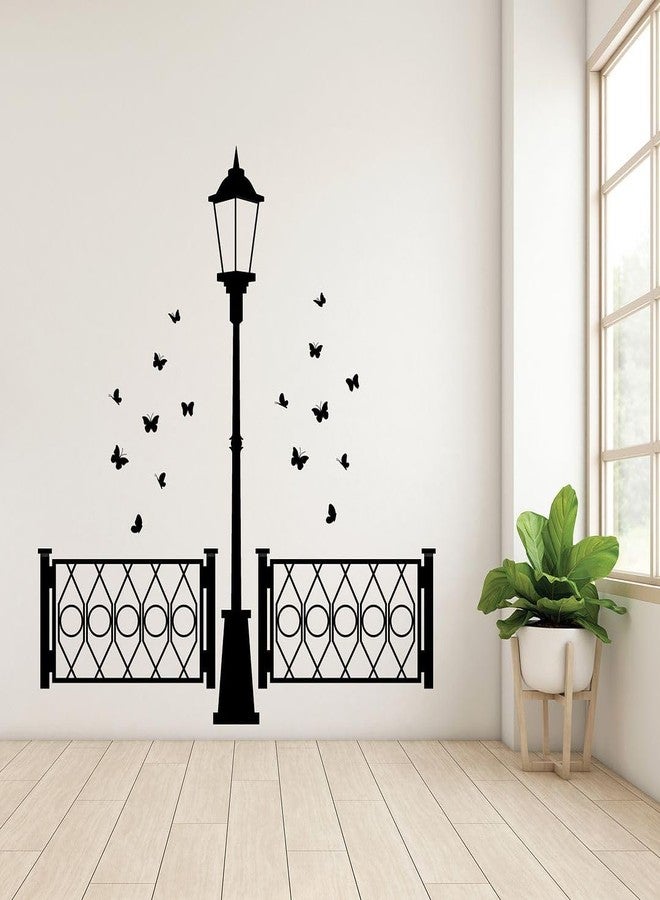 CVANU Beautiful Butterfly & Lamp Self-Adhesive Vinyl Wall Sticker for Wall Decoration (45inX42in)_S262 - Image 3