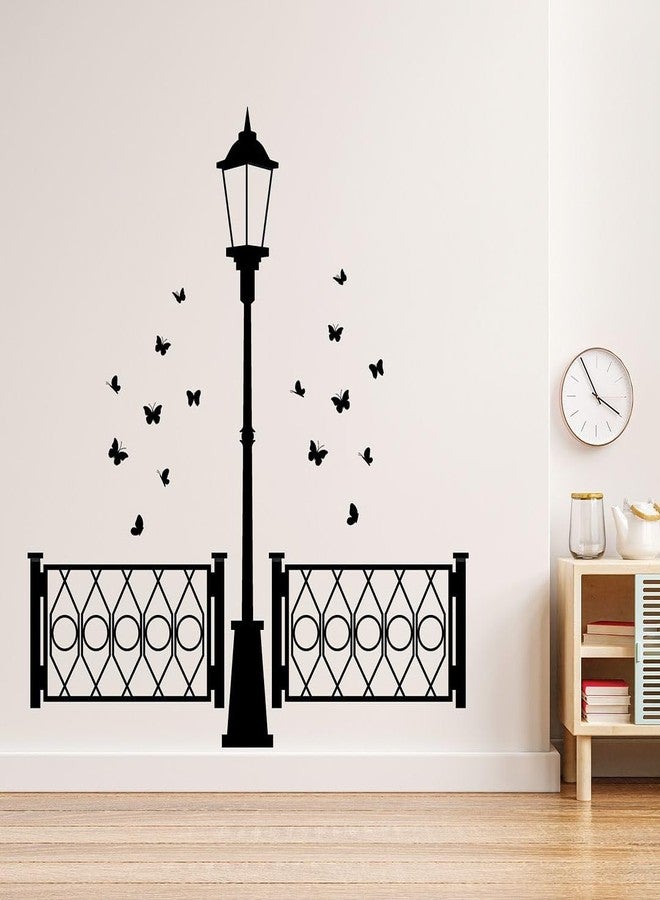 CVANU Beautiful Butterfly & Lamp Self-Adhesive Vinyl Wall Sticker for Wall Decoration (45inX42in)_S262 - Image 1