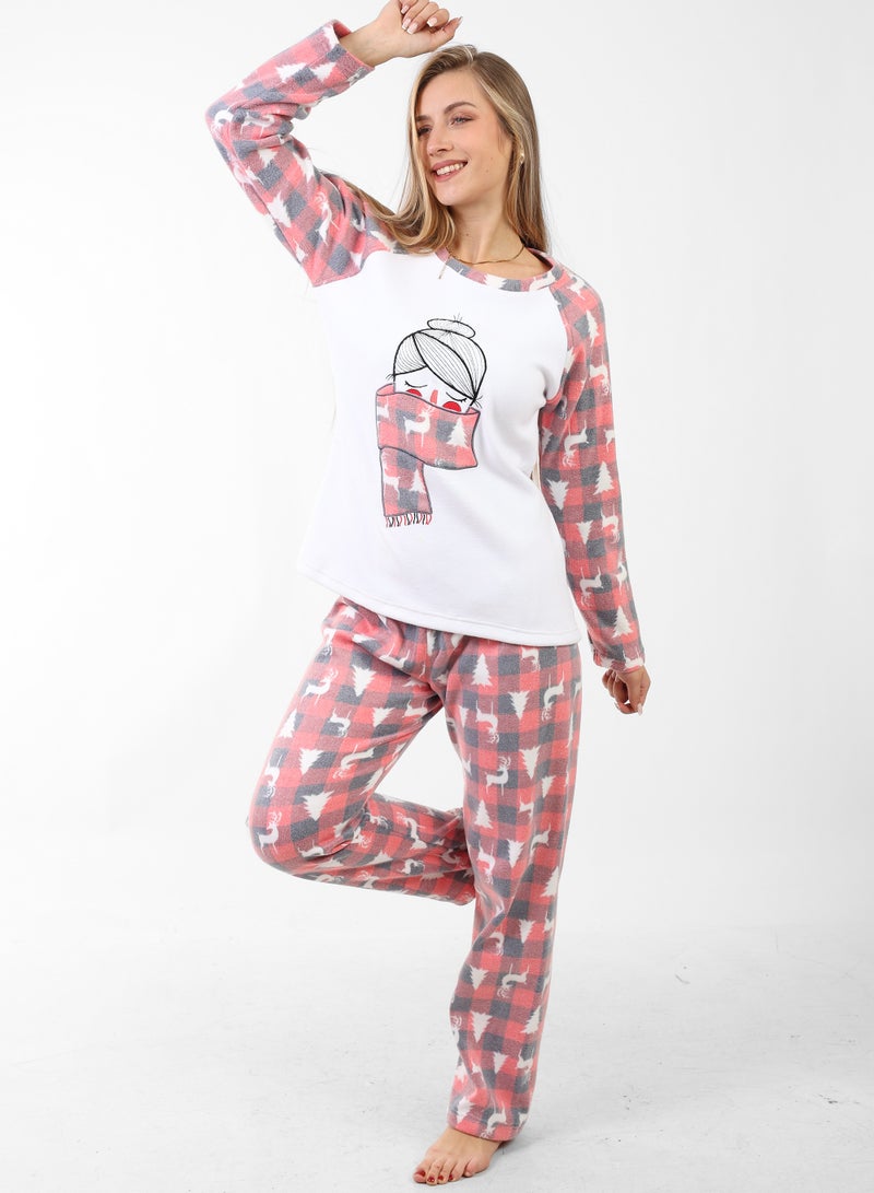 zecotex  Christmas Spirit in Every Stitch – Festive Fular Pajamas for Ladies and Girls - Image 1