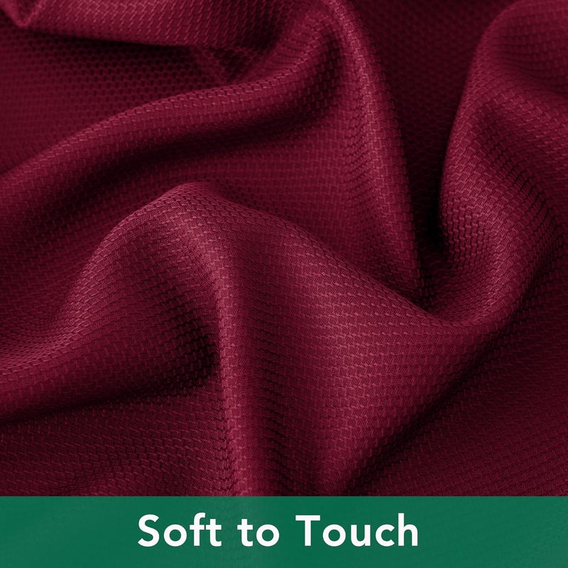 Biscaynebay Textured Fabric Christmas Tablecloths Round 60", Burgundy Water Resistant Table Cloth for Dining, Kitchen, Wedding, Parties etc. Machine Washable - Image 5