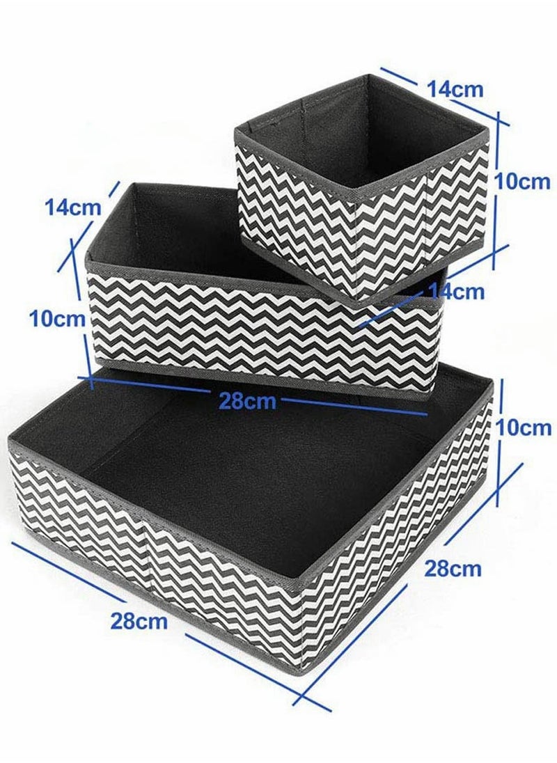 HomarKet - Set of 6 Drawer Organiser Divider Foldable Storage Bins for Socks Tie Shirts Collapsible Drawer for Home wardrobe Closet Organizers - Image 1