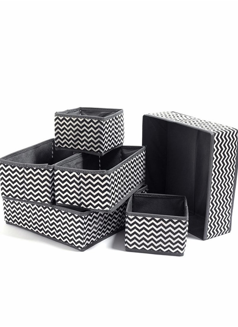 HomarKet - Set of 6 Drawer Organiser Divider Foldable Storage Bins for Socks Tie Shirts Collapsible Drawer for Home wardrobe Closet Organizers - Image 1