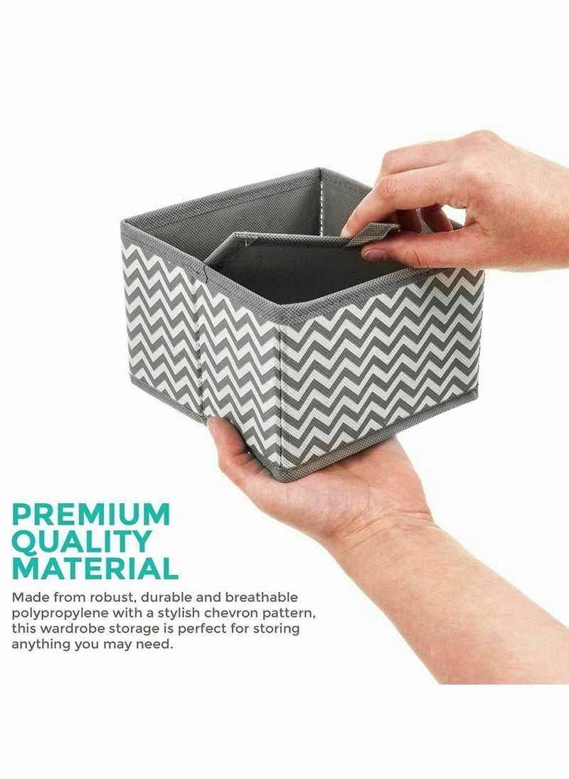HomarKet - Set of 6 Drawer Organiser Divider Foldable Storage Bins for Socks Tie Shirts Collapsible Drawer for Home wardrobe Closet Organizers - Image 1