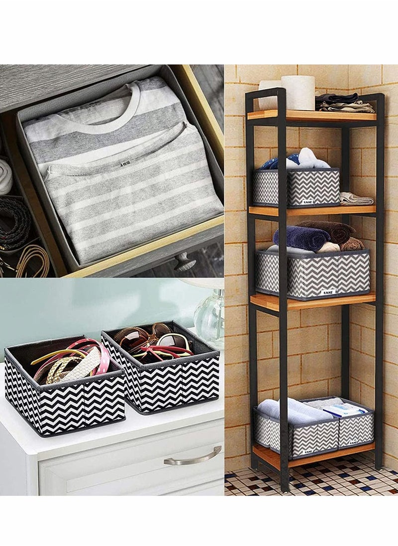HomarKet - Set of 6 Drawer Organiser Divider Foldable Storage Bins for Socks Tie Shirts Collapsible Drawer for Home wardrobe Closet Organizers - Image 1
