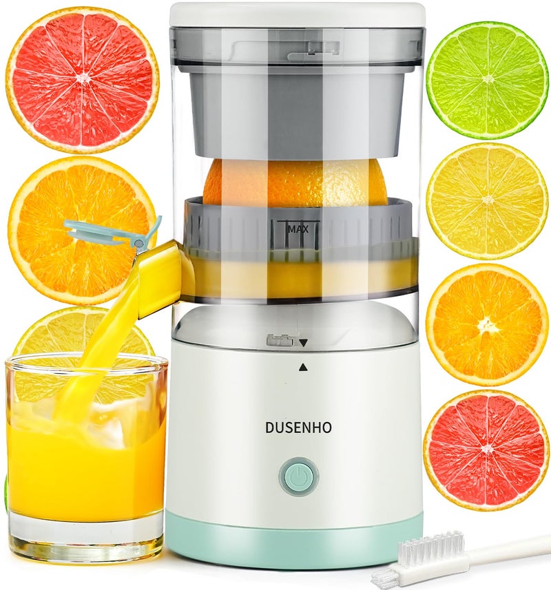 DUSENHO Electric Citrus Juicer Rechargeable - Electric Juicer Machines with USB and Cleaning Brush Portable Compact Juicer for Orange, Lemon, Limes - Image 1
