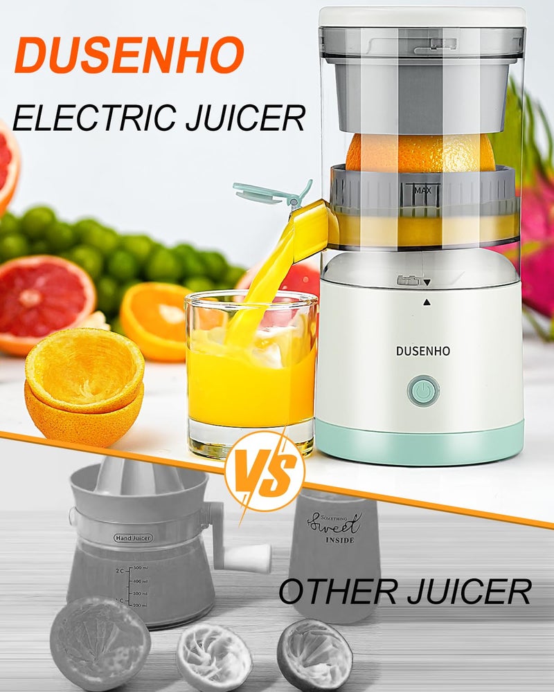 DUSENHO Electric Citrus Juicer Rechargeable - Electric Juicer Machines with USB and Cleaning Brush Portable Compact Juicer for Orange, Lemon, Limes - Image 4