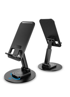 Excefore Cell Phone Stand, 360°Rotation Height Adjustable Phone Holder for Desk, Desk Accessories, With iPhone Most Phones, iPhone 15 Pro/Pro Max, Samsung Galaxy, Tablet/iPad Black  - Image 1