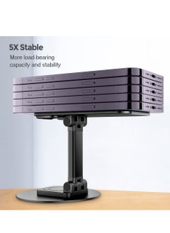 Excefore Cell Phone Stand, 360°Rotation Height Adjustable Phone Holder for Desk, Desk Accessories, With iPhone Most Phones, iPhone 15 Pro/Pro Max, Samsung Galaxy, Tablet/iPad Black  - Image 3
