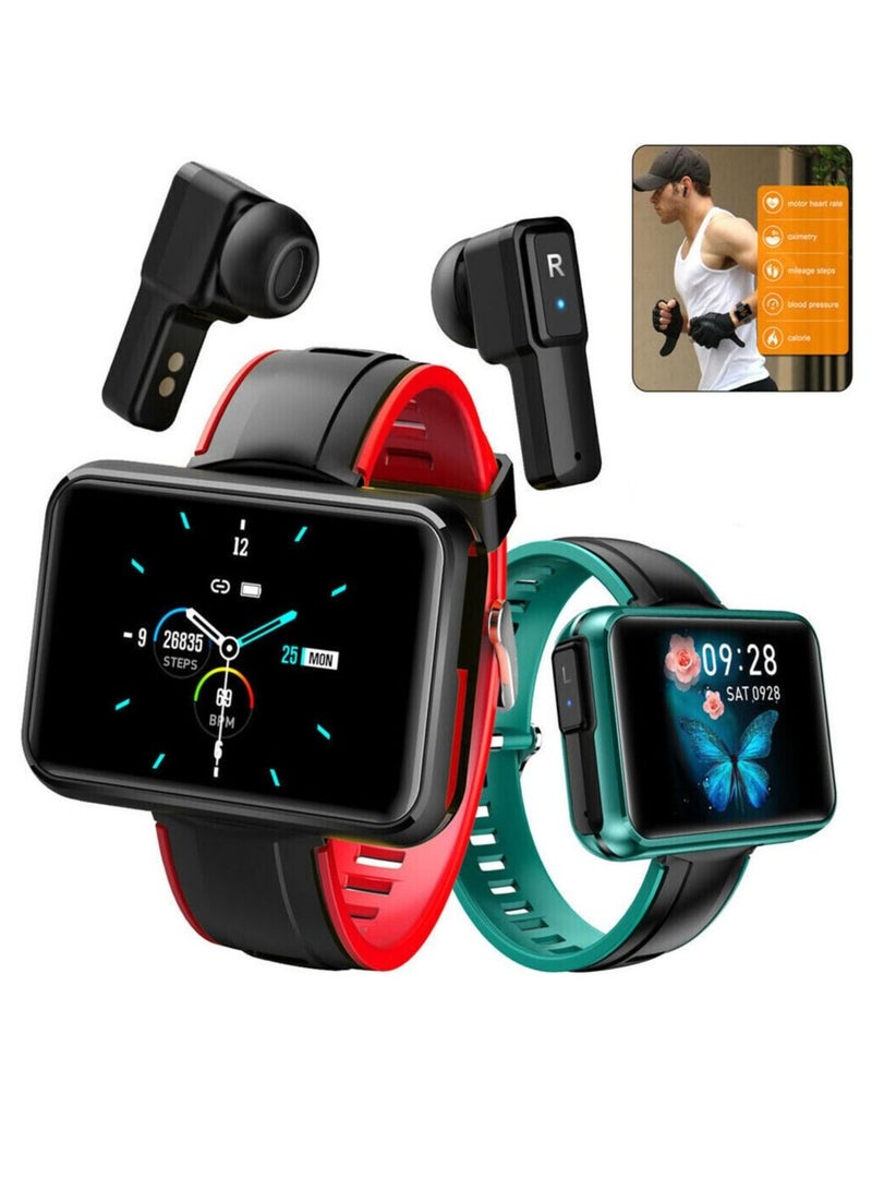AROAQ T91 2 in 1 TWS Wireless Bluetooth Headset Smart Watch Men 1.4" Big DIY Screen Bluetooth 5.0 Headphone Fitness Tracker Smartwatch  - Image 2