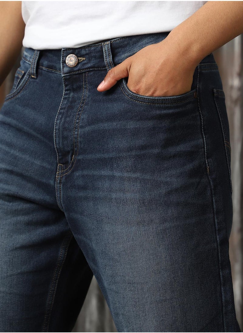 HIGH STAR Men's Indigo 100% Cotton Distressed Jeans  - Image 4