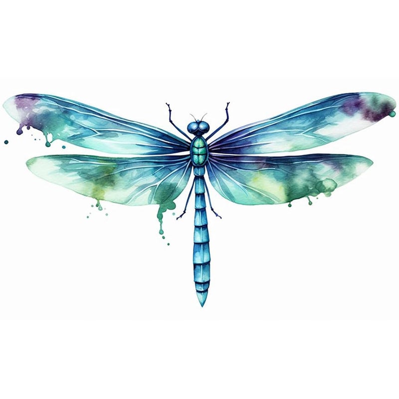 6 Pcs Watercolor Dragonfly Temporary Tattoos Hands Party Favors for Kids Fake Face Tattoos