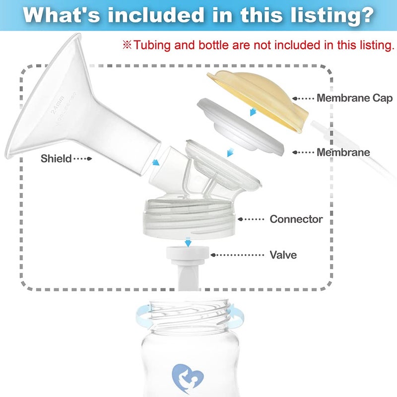 Nenesupply Pump Parts 21mm Compatible with Bellababy Breastpump Baby Bella Baby MiniO Double Breastpumps Replace Bellababy Pump Parts Detachable Flange Pump Accessorues Include Valve Membrane - Image 2