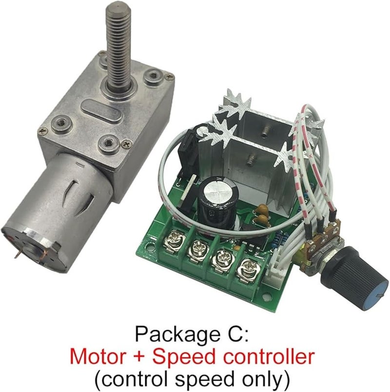 6V 2RPM DC Worm Geared Motor JGY370 M8 Threaded Shaft 33mm Low Speed Reducer - Image 4