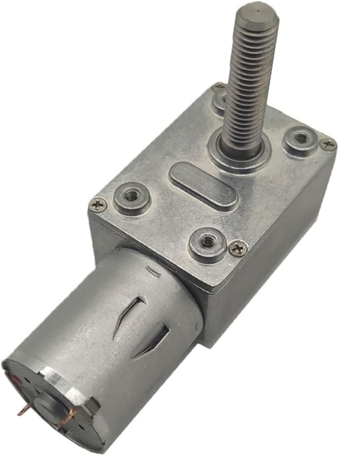 6V 2RPM DC Worm Geared Motor JGY370 M8 Threaded Shaft 33mm Low Speed Reducer - Image 1