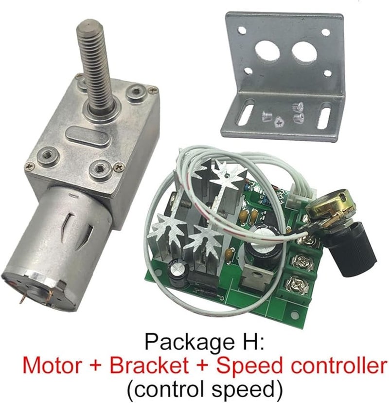 6V 2RPM DC Worm Geared Motor JGY370 M8 Threaded Shaft 33mm Low Speed Reducer - Image 5