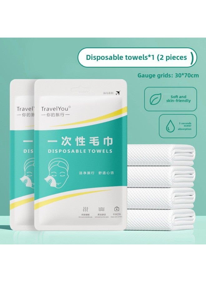 Disposable Bed Sheet Quilt Cover Pillowcase Bed Hat Four-piece Set Double Dirty-isolating Household Winter Extra-large Thickened Hotel Supplies-Color:Disposable Towels [buy One, Get One Free, Get Two]  - Image 1