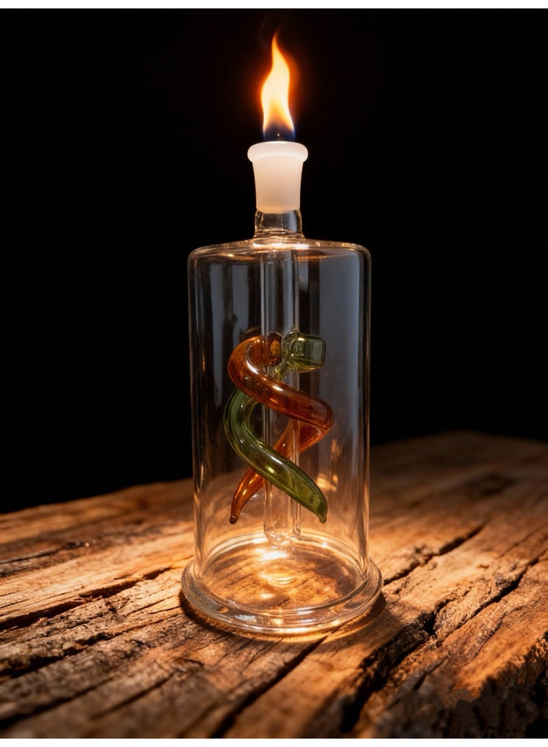 Angmei Premium Heat Resistant Glass Oil Lamp Bottle Medical Grade High Borosilicate Material for Long lasting Use (Random color) - Image 4